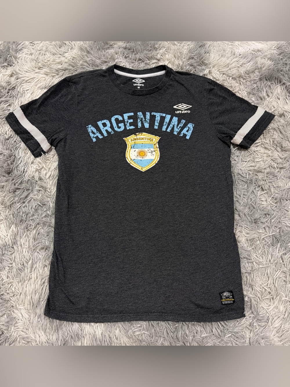 Umbro Argentina National Futbol Soccer Team Gray T Shirt Men’s Size Medium